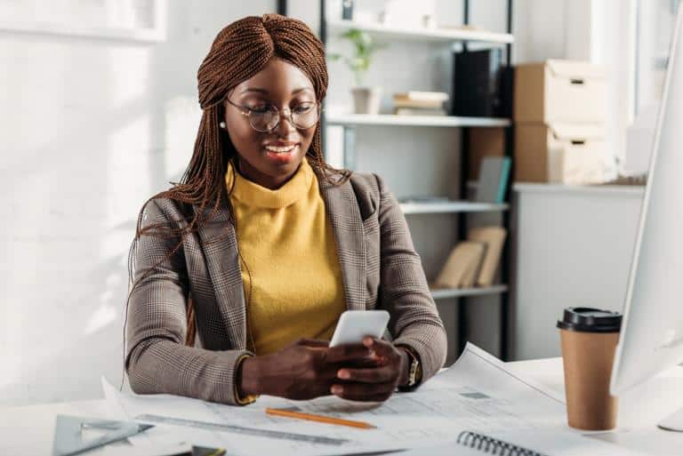 Woman Scrolling on Phone
