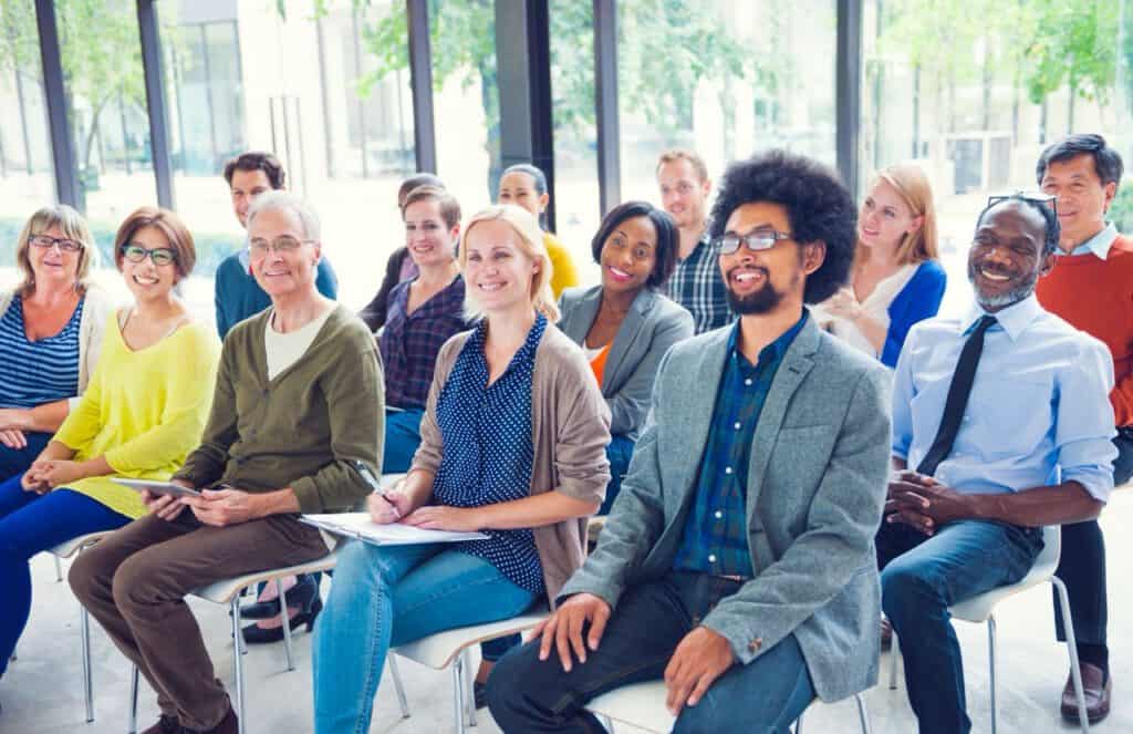 Multi-Ethnic Group of People in Seminar